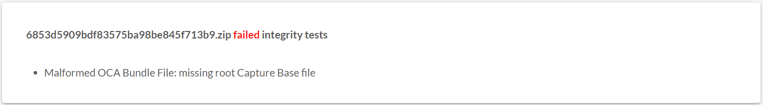 OCA Bundle failed with missing files