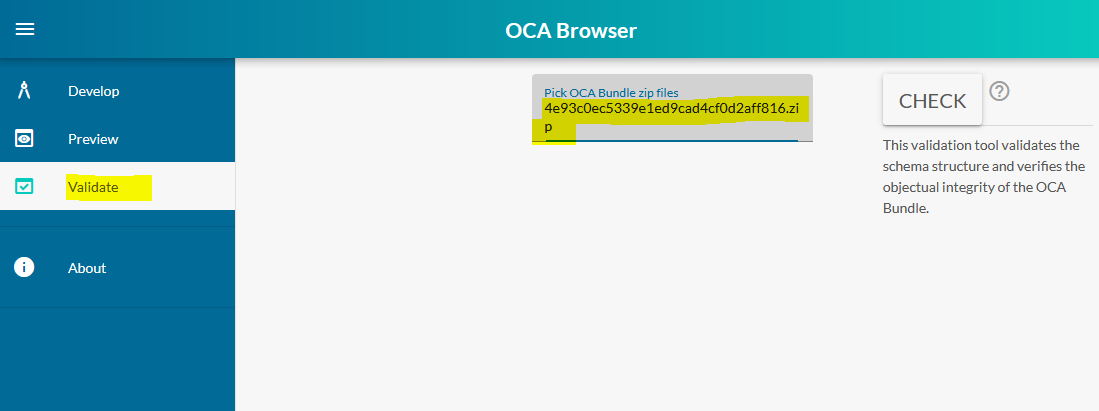 OCA validate function